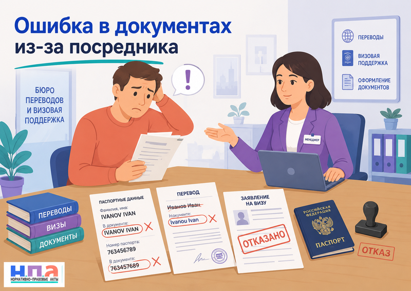 Бюро переводов или визовый посредник допустили ошибку в документах как вернуть деньги и взыскать убытки