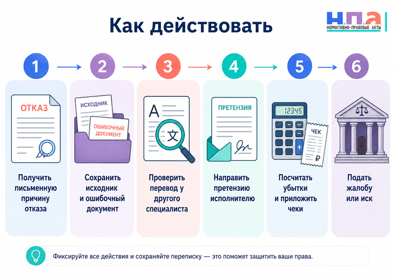 Бюро переводов или визовый посредник допустили ошибку в документах как вернуть деньги и взыскать убытки