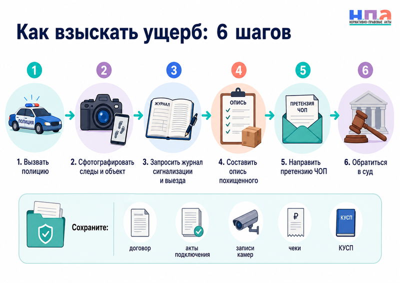 ЧОП или пультовая охрана не отреагировали на сигнализацию кто возмещает ущерб после кражи