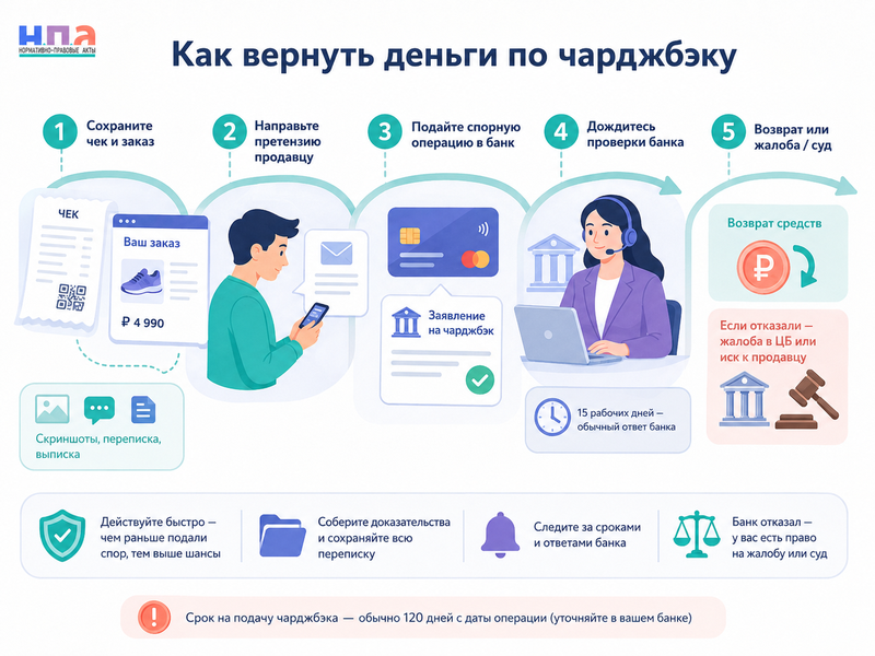 Чарджбэк по банковской карте как вернуть деньги за неполученный товар или неоказанную услугу