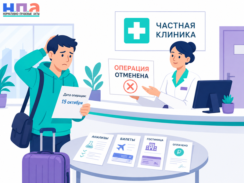 Частная клиника отменила оплаченную операцию кто возместит анализы, билеты и проживание