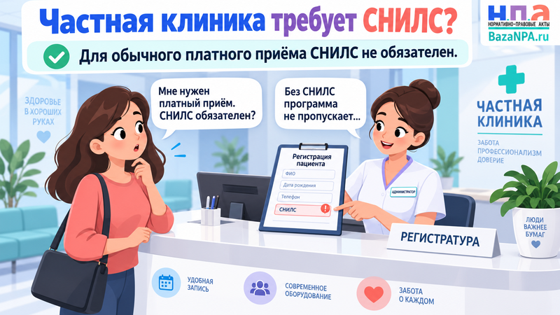 Частная клиника требует СНИЛС: обязателен ли он для платного приема
