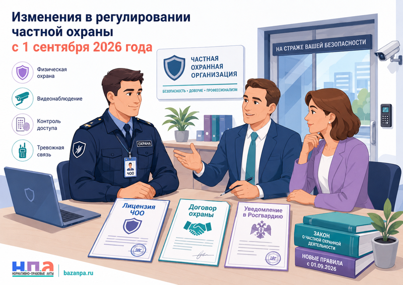 Частная охранная деятельность с 1 сентября 2026 года: лицензии, договоры, уведомления и требования к охранникам