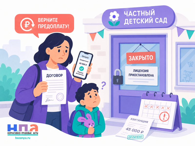 Частный детский сад закрылся, лишился лицензии или не возвращает предоплату