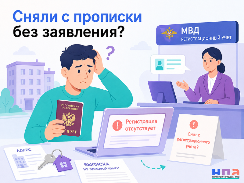Человека сняли с регистрационного учета без его заявления и решения суда как восстановить прописку