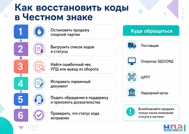 «Честный знак» ошибочно заблокировал коды, признал товар выбывшим или принадлежащим другой компании