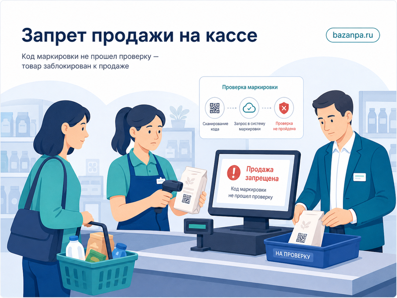«Честный знак» заблокировал продажу товара на кассе причины запрета, проверка кода и ответственность продавца