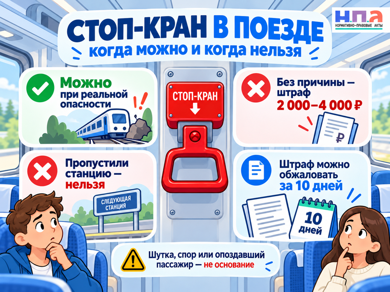 Что будет, если сорвать стоп-кран в поезде и когда это разрешено