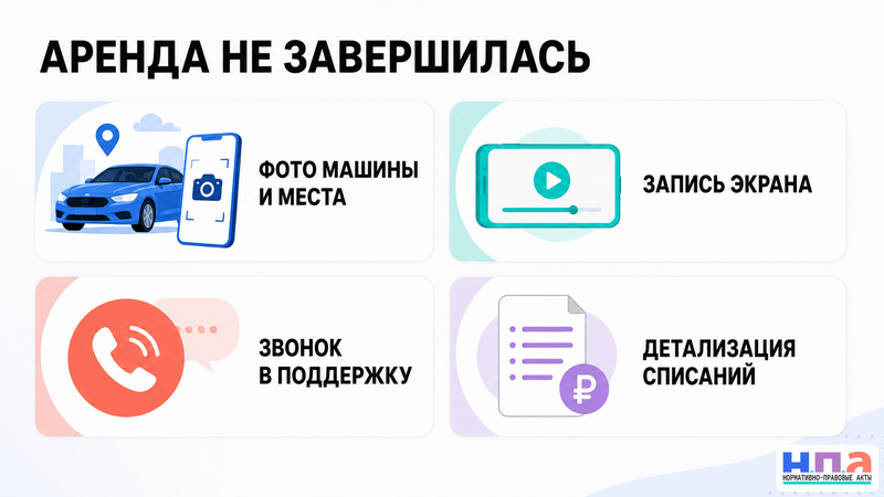 Что делать, если каршеринг не завершает аренду