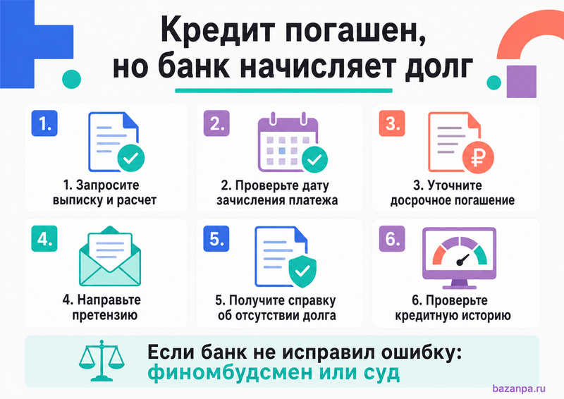 Что делать, если кредит полностью погашен, но банк не закрывает договор