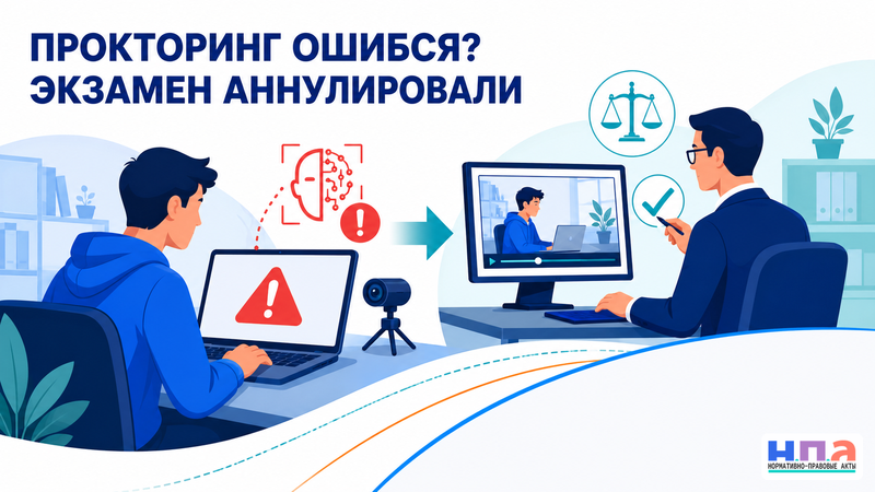 Что делать, если онлайн-прокторинг ошибочно выявил нарушение и аннулировал экзамен
