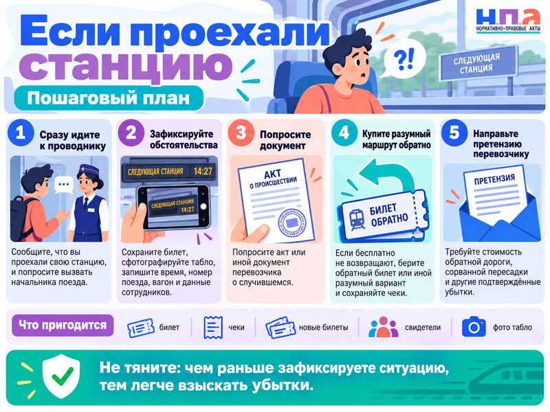 Что делать, если проводник не разбудил перед станцией