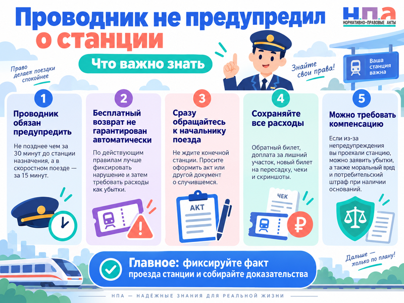 Что делать, если проводник не разбудил перед станцией
