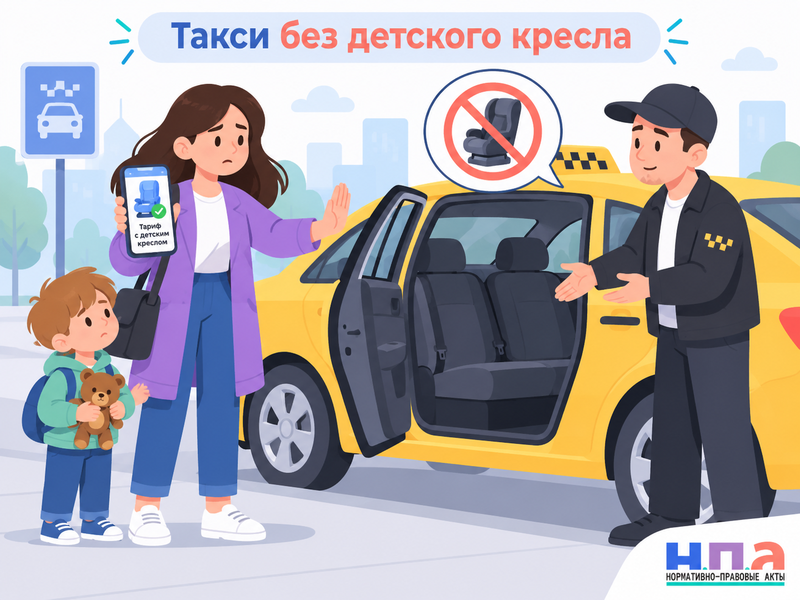 Что делать, если такси приехало без заказанного детского кресла