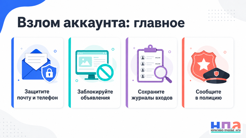 Что делать после взлома аккаунта на сайте объявлений