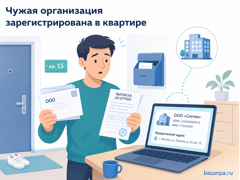 Чужая организация зарегистрирована в вашей квартире как убрать юридический адрес из ЕГРЮЛ
