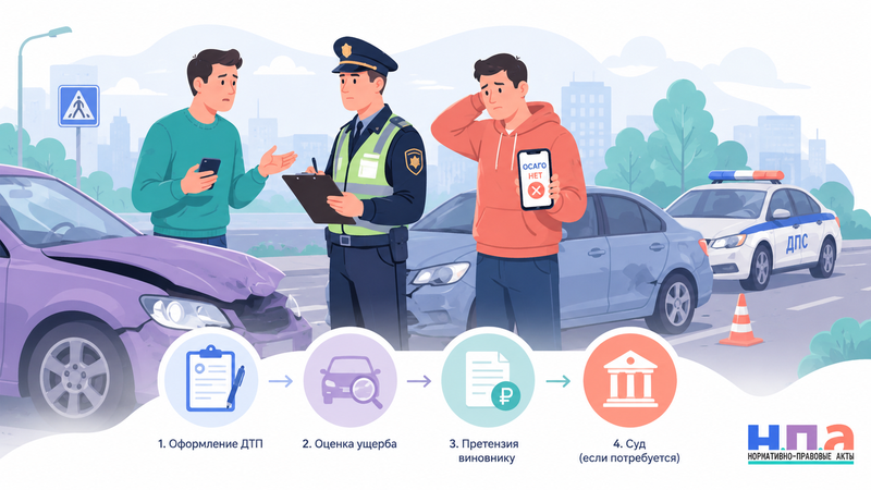 ДТП с водителем без ОСАГО как взыскать ущерб с виновника
