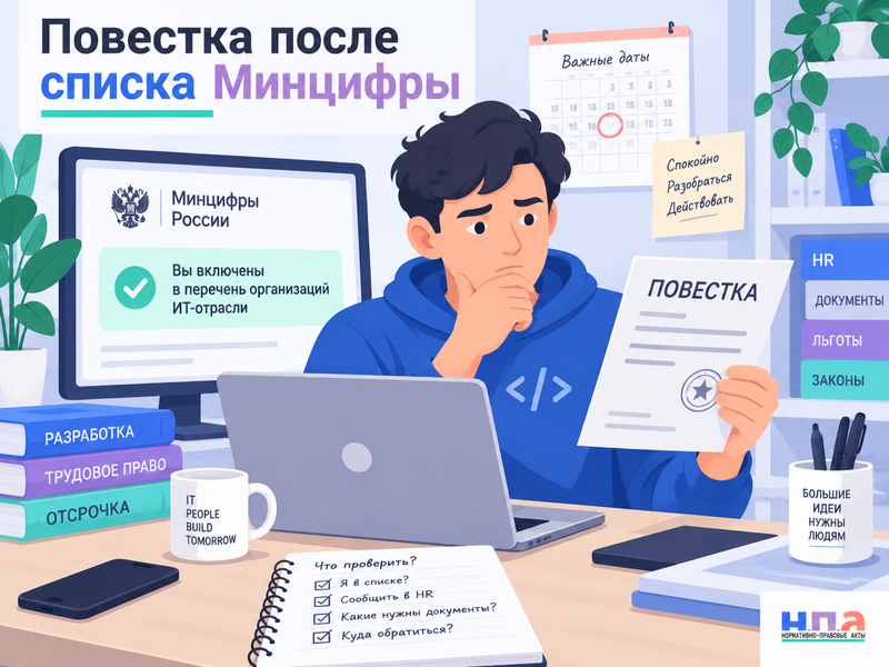 Дает ли список Минцифры ИТ-отсрочку, если пришла повестка