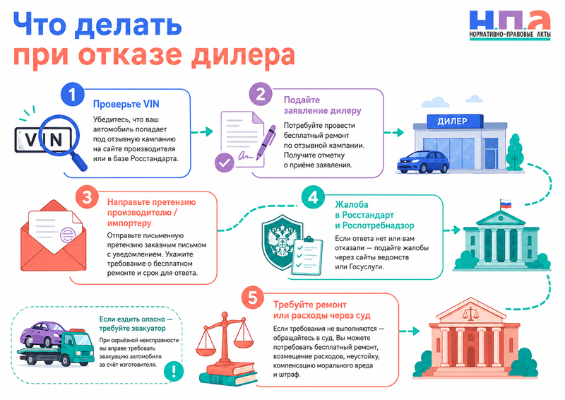 Дилер отказался бесплатно ремонтировать автомобиль по отзывной кампании