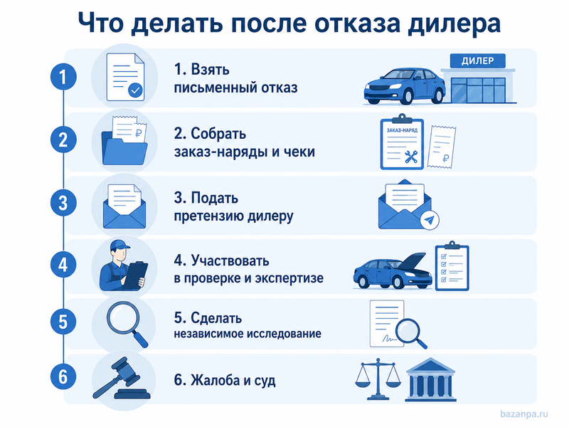 Дилер снял автомобиль с гарантии из-за обслуживания в стороннем сервисе когда отказ незаконен