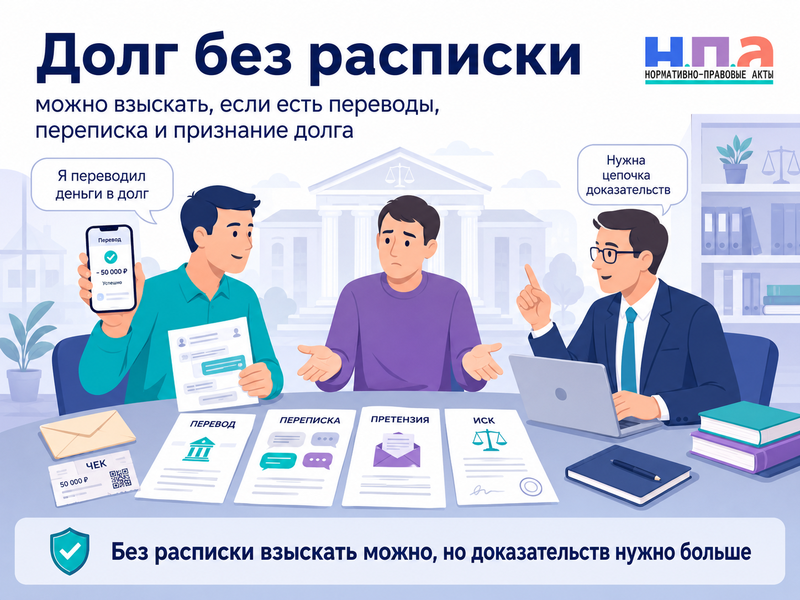Долг без расписки можно ли взыскать деньги через суд