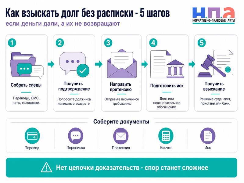 Долг без расписки можно ли взыскать деньги через суд