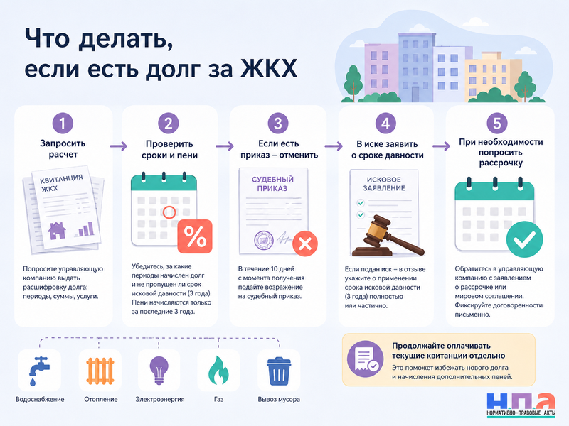 Долг за ЖКХ срок исковой давности, судебный приказ, пени и рассрочка оплаты
