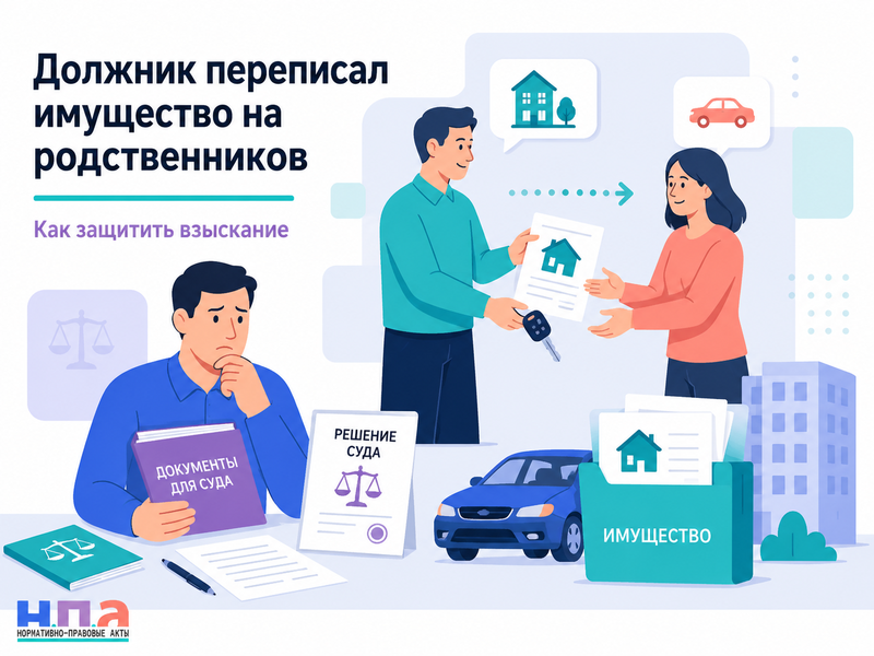 Должник переписал имущество на родственников что можно сделать