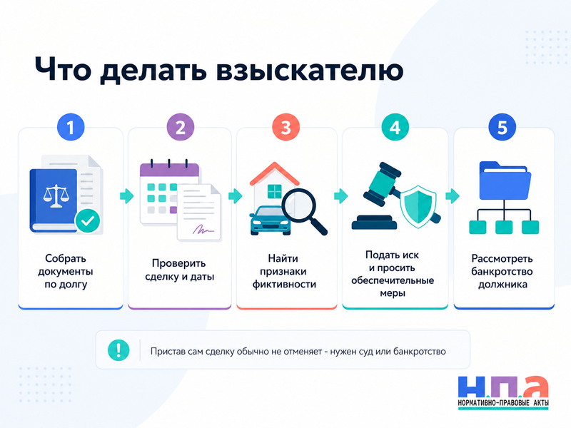Должник переписал имущество на родственников что можно сделать