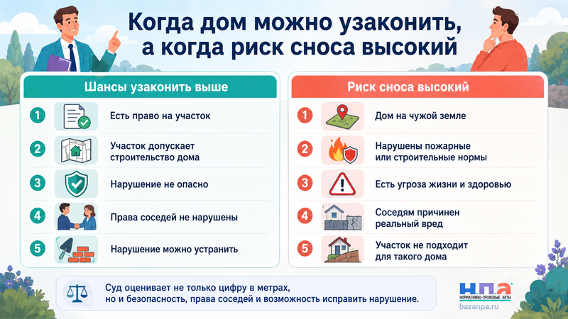Дом построен с нарушением отступов можно ли узаконить постройку и избежать сноса