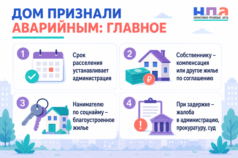 Дом признали аварийным: сроки расселения, компенсация и предоставление другого жилья