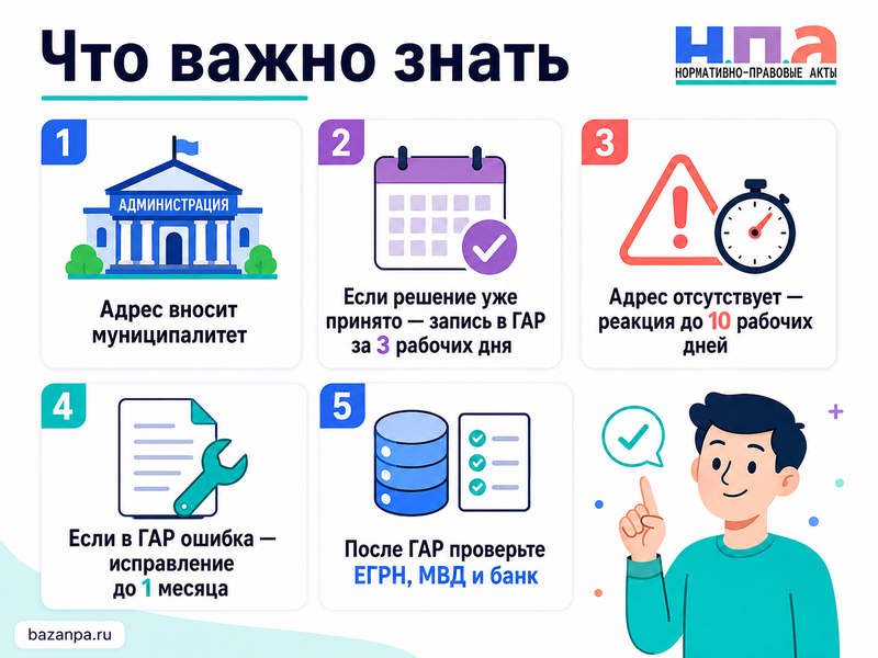 Дому или помещению присвоен адрес, но его нет в ФИАСГАР как исправить запись