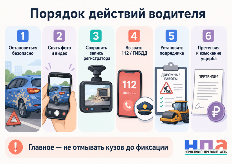 Дорожная краска, битум, гудрон или щебень при ремонте дороги повредили автомобиль кто платит
