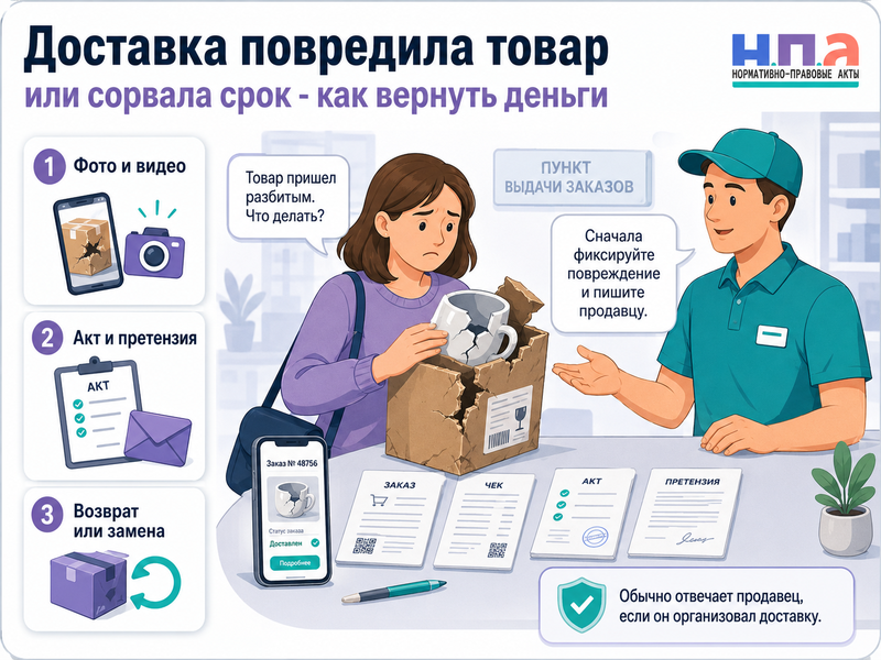 Доставка повредила товар или сорвала срок кто отвечает и как вернуть деньги (2)