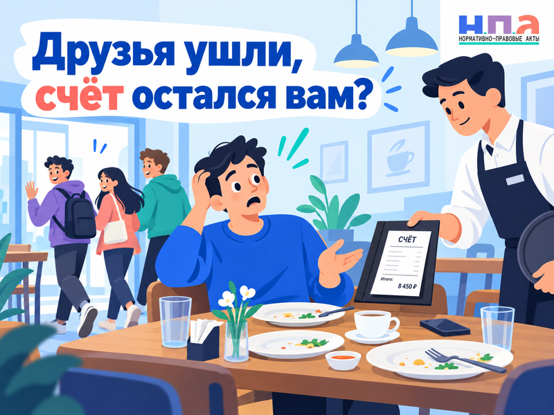 Друзья ушли из кафе, оставив счёт вам - платить ли за всех