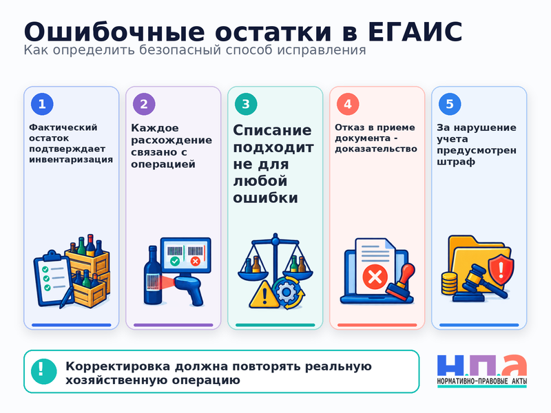 ЕГАИС показывает ошибочные остатки алкоголя