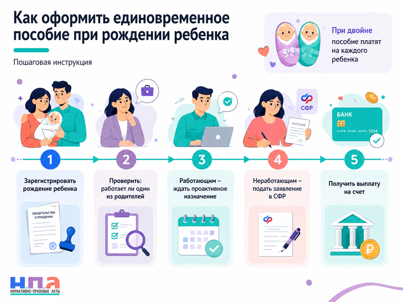 Единовременное пособие при рождении ребенка в 2026 году