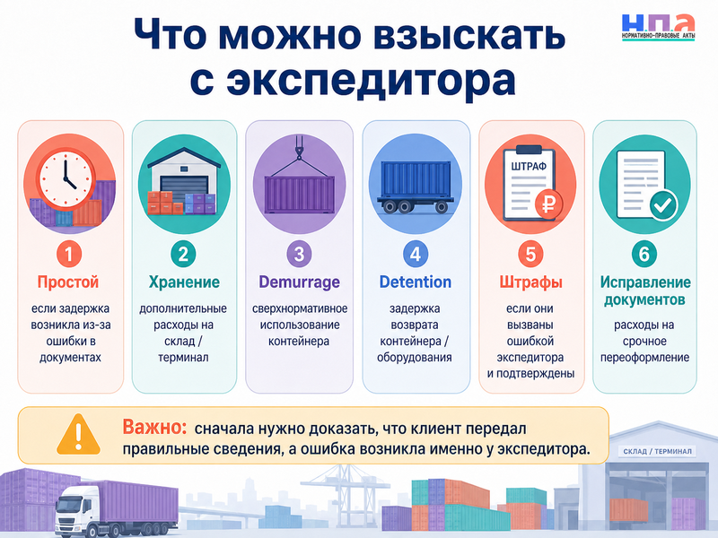 Экспедитор неправильно оформил транспортные документы кто оплачивает простой, демередж и штрафы