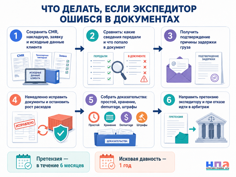 Экспедитор неправильно оформил транспортные документы кто оплачивает простой, демередж и штрафы