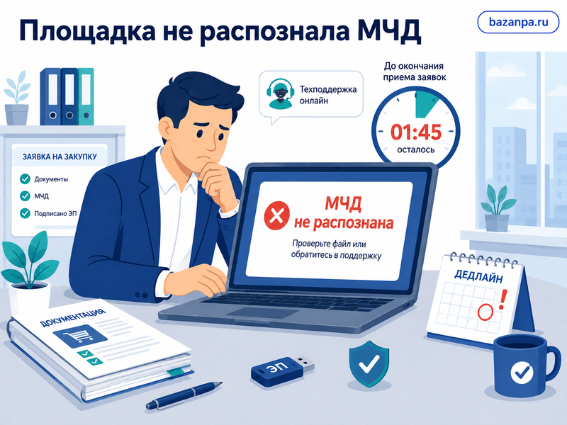 Электронная площадка не распознала МЧД и заявка не была подана кто отвечает