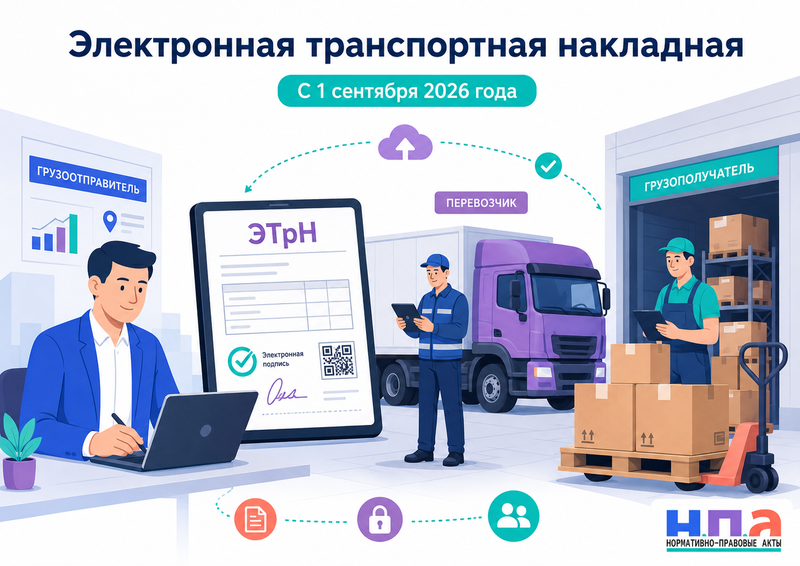 Электронная транспортная накладная с 1 сентября 2026 года кому обязательна и как оформить