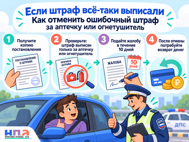Есть ли штраф за отсутствие аптечки и огнетушителя в машине
