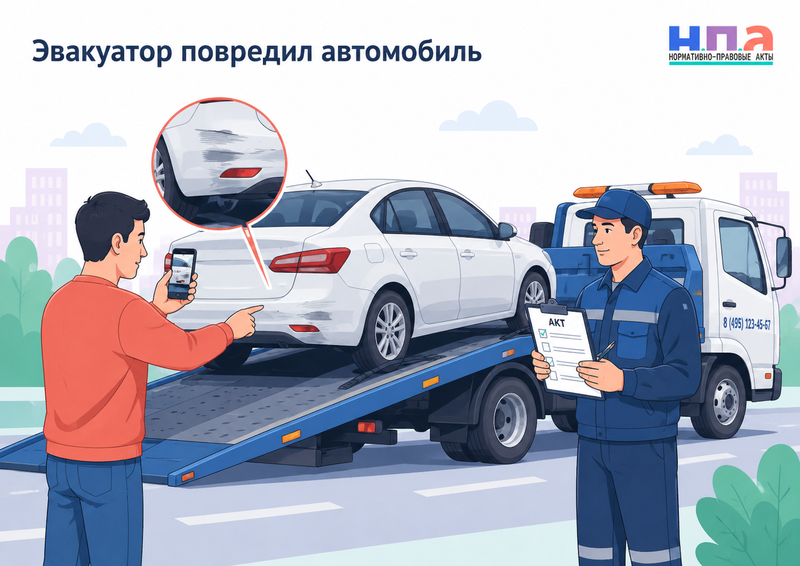 Эвакуатор повредил автомобиль при погрузке, перевозке или выгрузке фиксация ущерба и взыскание ремонта
