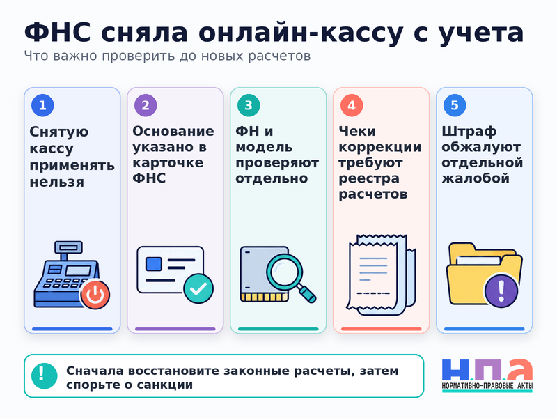 ФНС без заявления сняла онлайн-кассу с регистрационного учета