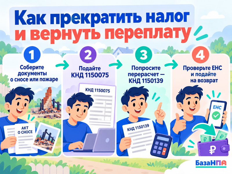 ФНС начисляет налог на снесенный или сгоревший дом - что делать