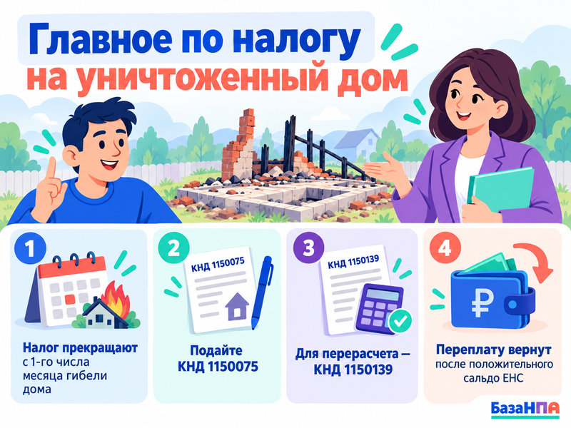 ФНС начисляет налог на снесенный или сгоревший дом - что делать