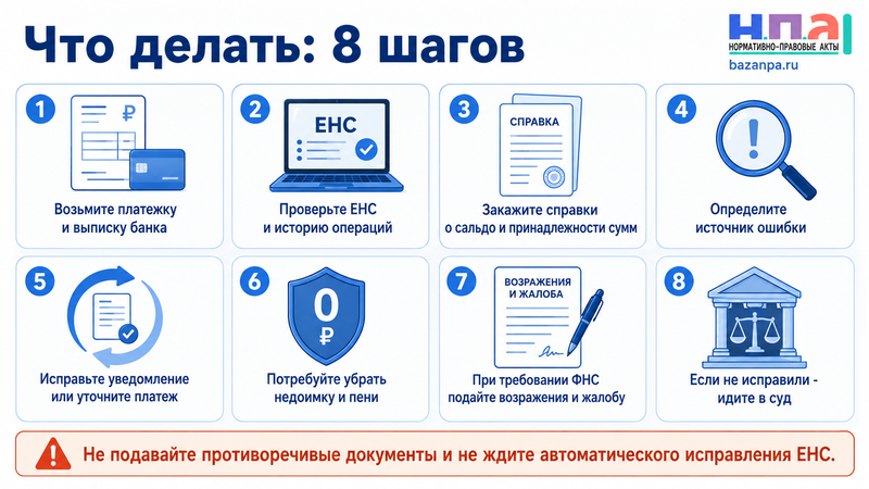 ФНС неправильно зачла налоговый платеж: как разыскать деньги и обнулить недоимку в 2026 году