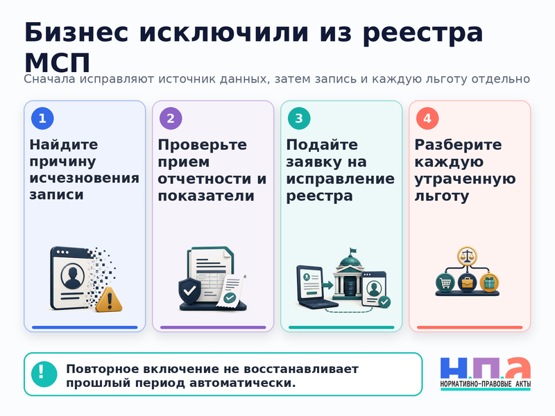 ФНС ошибочно исключила компанию или ИП из Единого реестра субъектов МСП