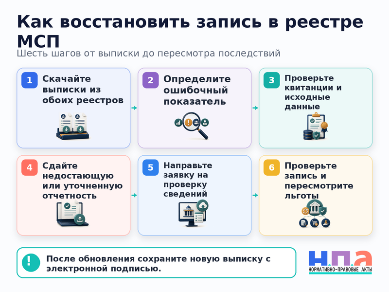 ФНС ошибочно исключила компанию или ИП из Единого реестра субъектов МСП