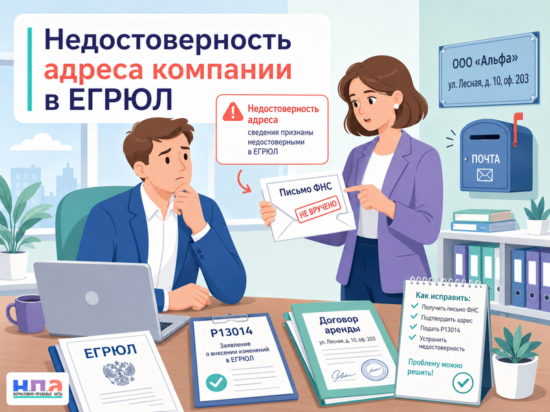 ФНС внесла запись о недостоверности адреса компании: как подтвердить адрес и исправить ЕГРЮЛ